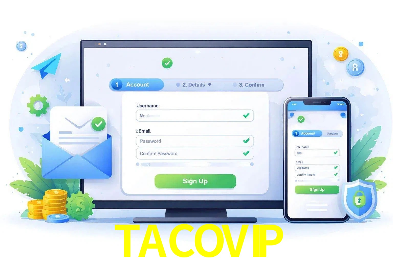 Registro de nuevo usuario y configuración de cuenta TACOVIP